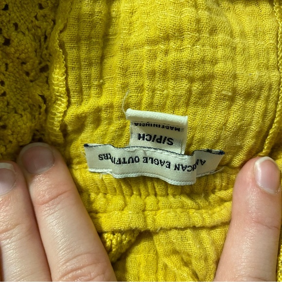 American Eagle Yellow Off-the-shoulder Top - Picture 2 of 3